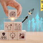 Growth Hacking Explained with Proven Tactics for Fast Startup Success Rocket launch on wood cube, business investment and growth. Leadership creativity on new projects to wealth. Potential start-up progress concept. Big success idea, goal management, company strategy target