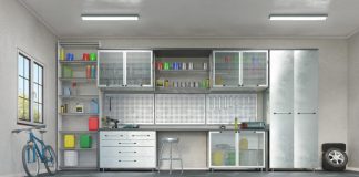 Interior of modern garages