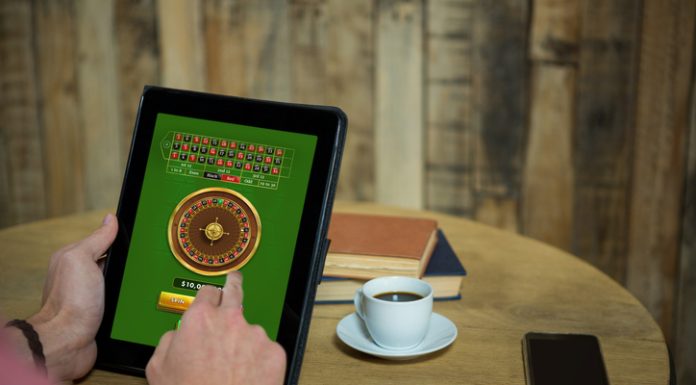 Man playing in online gambling