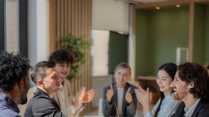 Business people shaking hands after negotiation