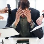 The Difference Between Necessary Pressure and Toxic Stress and How to Stay on the Right Side Time management, CEO and overwhelmed with phone call, paperwork, pressure, procrastination or chaos