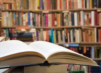 Old open book stock photo