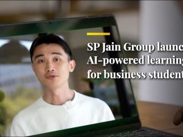 SP Jain Group promotional video on computer for Teaching