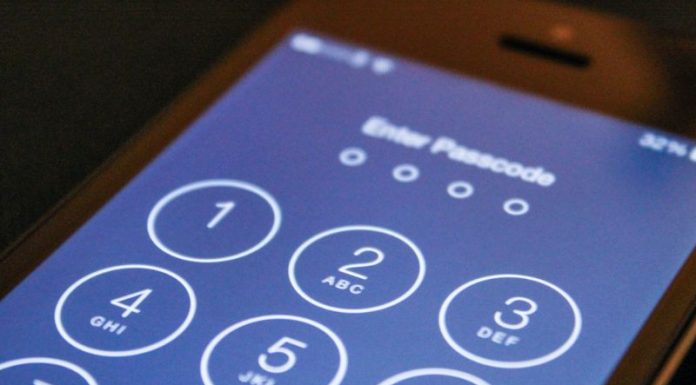 Enter passcode on the iOS 8 iPhone 5