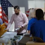 Volunteer team having a meeting