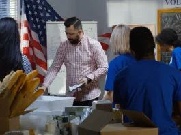 Volunteer team having a meeting