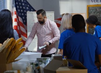Volunteer team having a meeting