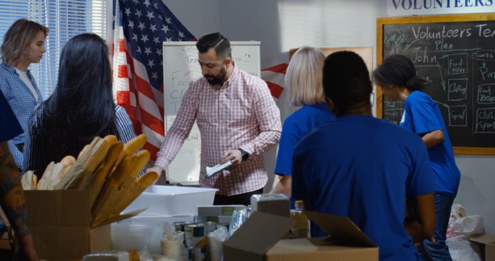 Volunteer team having a meeting
