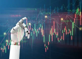 The Future of Trading: How Automated Bots Are Changing Crypto Trading stock or forex graph with data business and buy and sell and Automated