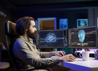 How Remote Work Tools Are Transforming European Businesses Man working at home using Remote Work Tools