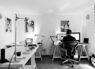 Man working on computer desk for Project-based businesses