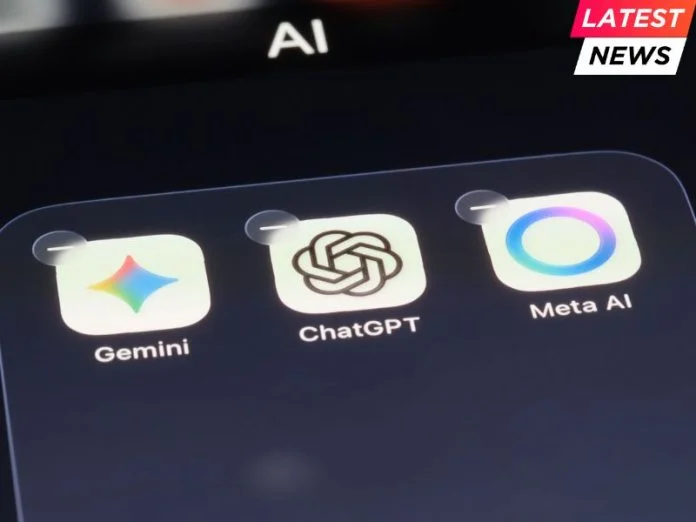 OpenAi ChatGPT, Gemini and Meta AI app icons