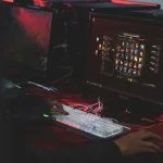 Esports - desk with a keyboard and monitor