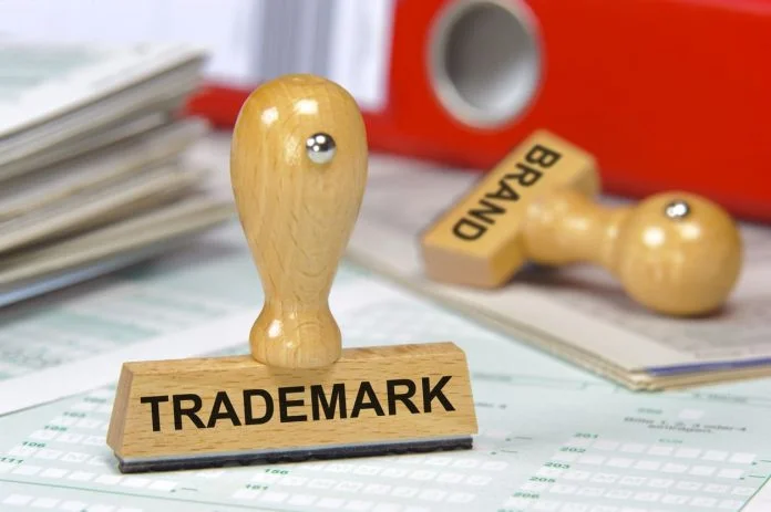 trademark printed on rubber stamp