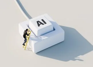 Person climbing on AI.