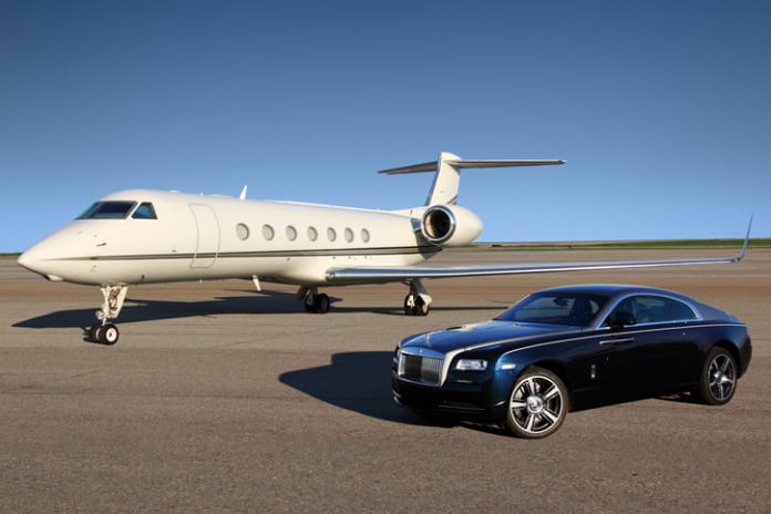 Luxury jet and car