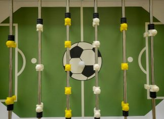 India - Foosball table rods and players