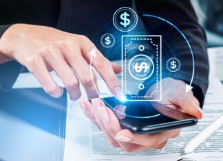 Stablecoins and European Business: The Digital Payment Revolution Reshaping Corporate Finance Woman finger touch smartphone, digital money and stablecoins