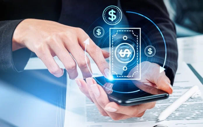 iStock-1399906688 (1) Woman finger touch smartphone, digital money and stablecoins