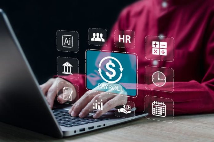 Paylocity Pricing Payroll business finance management, Automatic salary payment system concept, Businesswomen use technology for payment salary, Financial, Accounting.