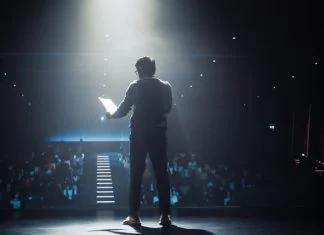 Glossophobia – How Fear of Speaking is Impacting Your Business Business man afraid of public speaking. Glossophobia concept
