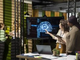 Marketing team using AI automation for performance marketing