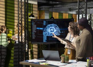 Marketing team using AI automation for performance marketing