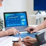 Forecasting the Future Enterprise Beyond Quarterly Reports analyzing digital financial data and strategy in a modern office for quarterly report