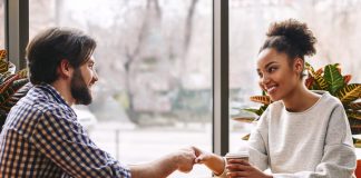 Couple during the first date
