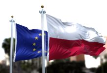 European Strategic Autonomy: Is Poland Going Far Enough? The flags of Poland and the European Union waving in the wind.