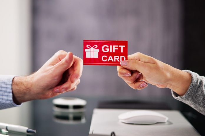 Giving gift cards to employee