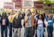 Students fighting for freedom speech