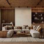 living room with a carpet