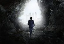 Businessman with principle of hardiness into action