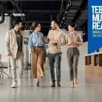 employees walking in the workplace