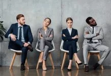 Business leaders with different body languages to show credibility