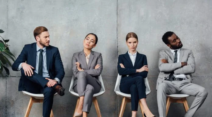 Business leaders with different body languages to show credibility