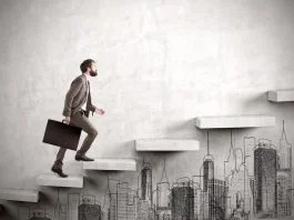 The Four Stages of a CEO’s Growth (And How to Fast Track it!) CEO climbing a concrete stair. CEO growth concept