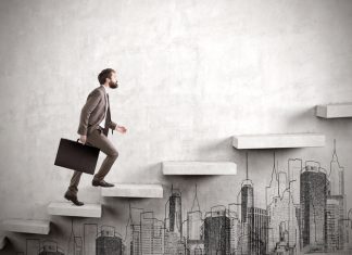 The Four Stages of a CEO’s Growth (And How to Fast Track it!) CEO climbing a concrete stair. CEO growth concept