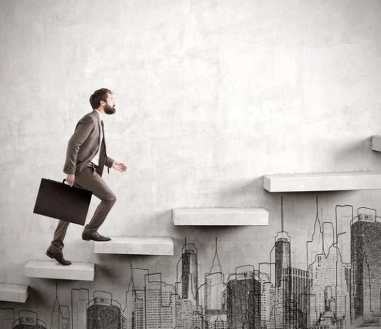The Four Stages of a CEO’s Growth (And How to Fast Track it!) CEO climbing a concrete stair. CEO growth concept