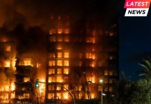 large fire in a residential building