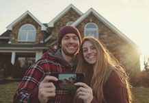Canadian young couple taking a photo