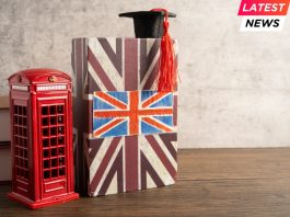 UK flag with graduate hat