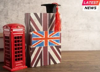 UK flag with graduate hat