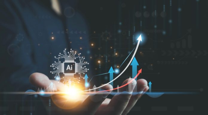 How Businesses Can Build an AI Roadmap that Delivers ROI Ai technology, businessman show virtual graphic Global Internet connect Chat with AI, Artificial Intelligence. using command prompt for generates something, Futuristic technology transformation.