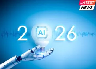 AI Boom Reshapes Markets, Jobs and Mental Health as 2026 Nears robotic hand holding big glowing AI light