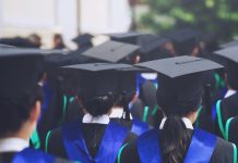 MBA vs Skills-Based Learning: What Employers Really Value Now, According to the International Career Institute shot of graduation hats during commencement success graduates of the university, Concept education congratulation Student young the graduates in University. MBA vs. Skills-Based Learning concept