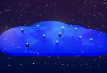 On-Prem Infrastructure - cloud digital dotted world map