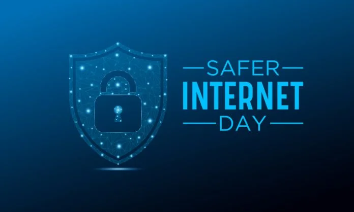 Safer Internet Day, February 6. Online and cyber sequrity awareness vector template for banner, card, poster and background design.