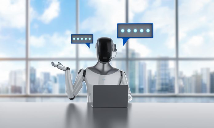 Ai chatbot or personal assistant robot chat with speech bubble 3d rendering ai chatbot or personal assistant robot chat with speech bubble. Sourcing Agent concept